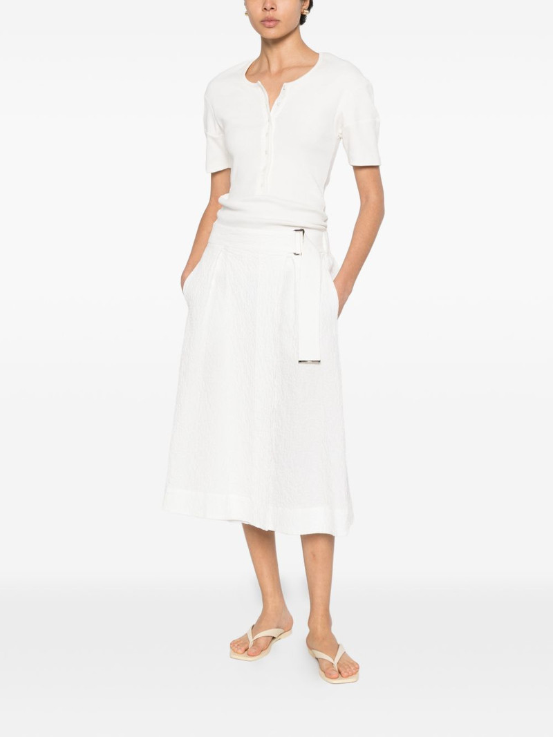 Herno belted textured midi skirt outlook