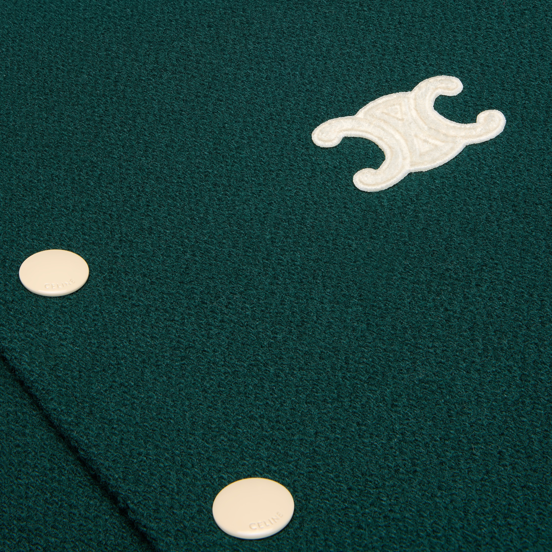 triomphe teddy jacket in textured wool - 4