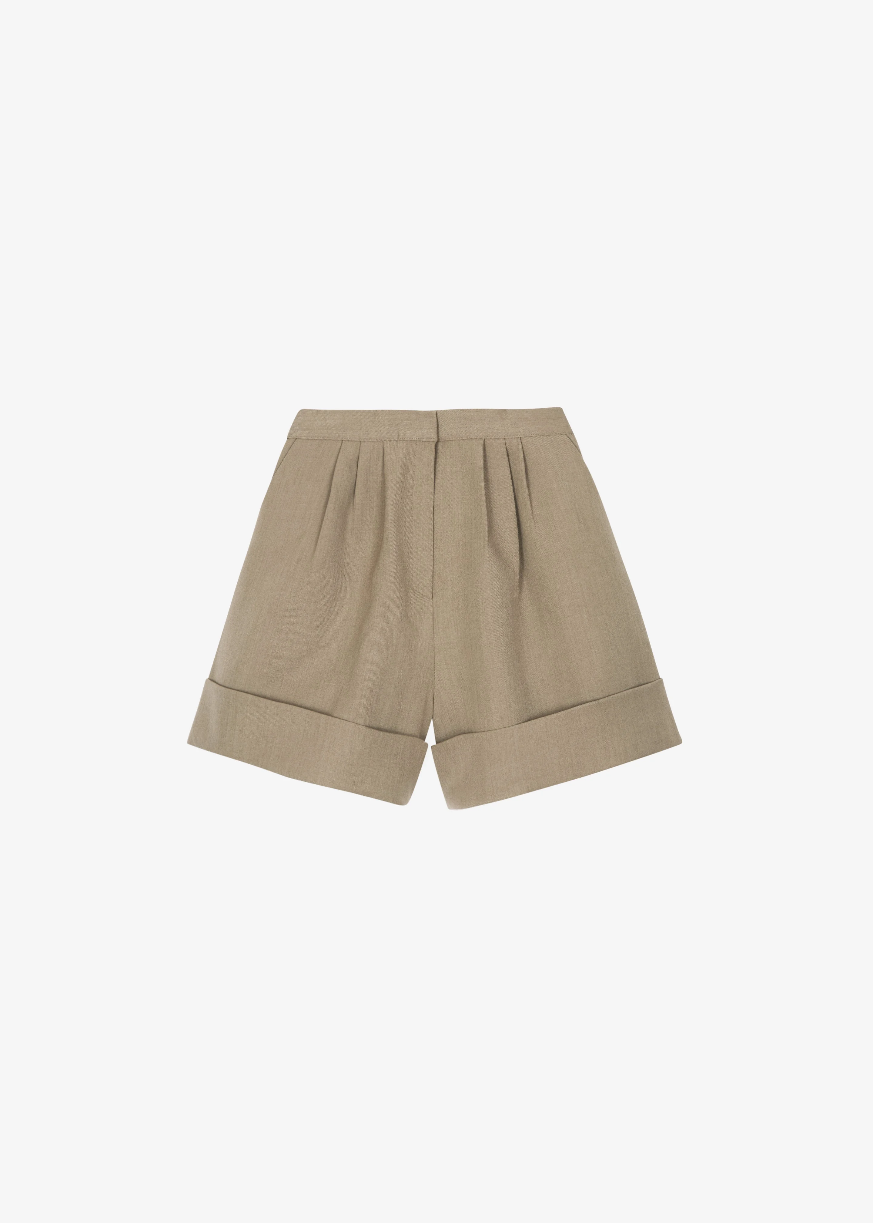 Tolmer Cuffed Shorts - Taupe Melange - 1