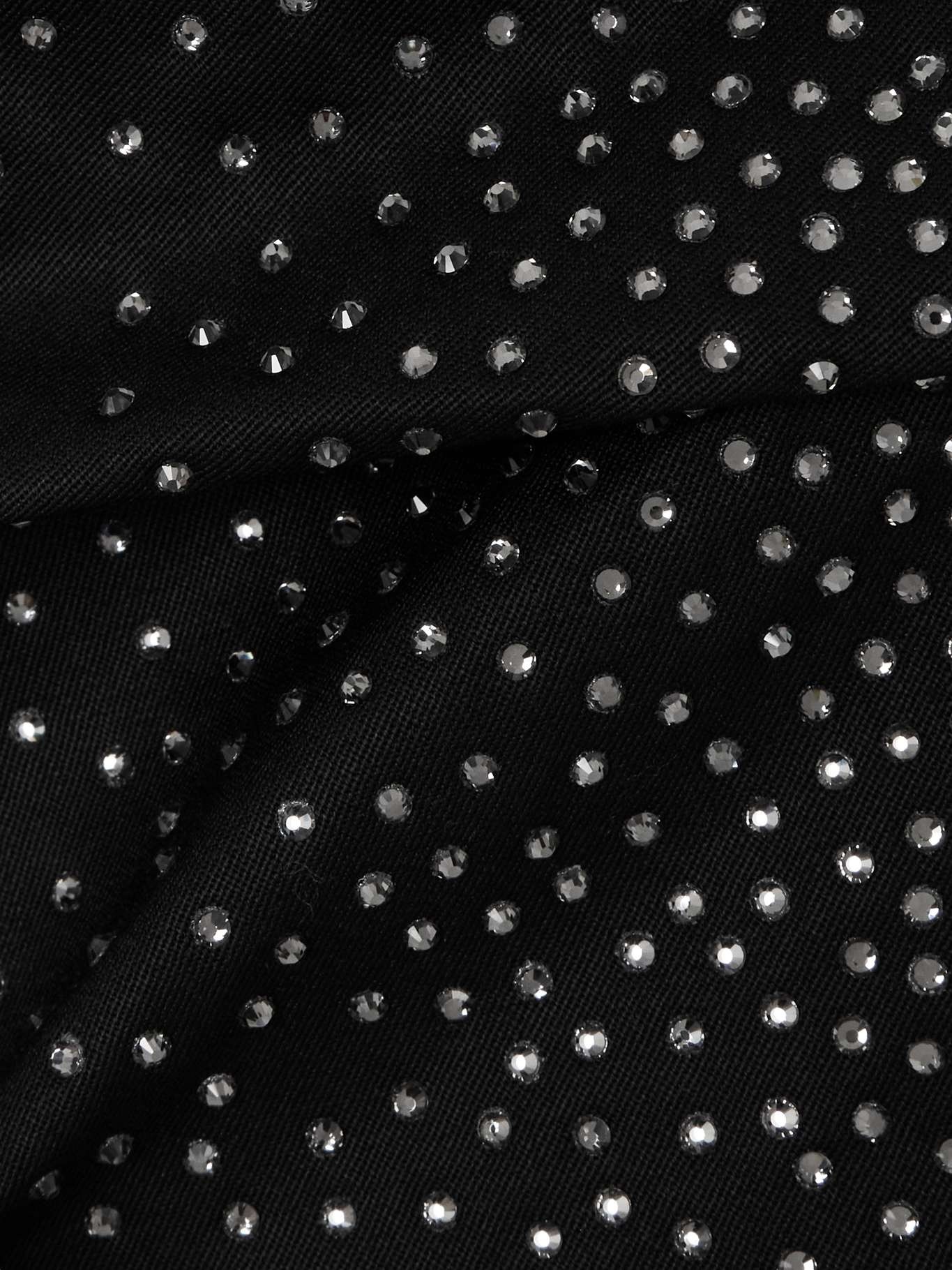Wrap-effect crystal-embellished wool shorts Black - 4