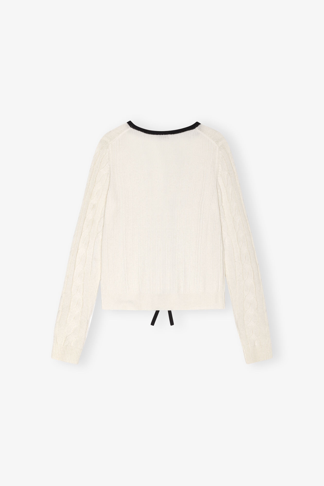 EGRET CASHMERE MIX TIE STRING CARDIGAN - 6