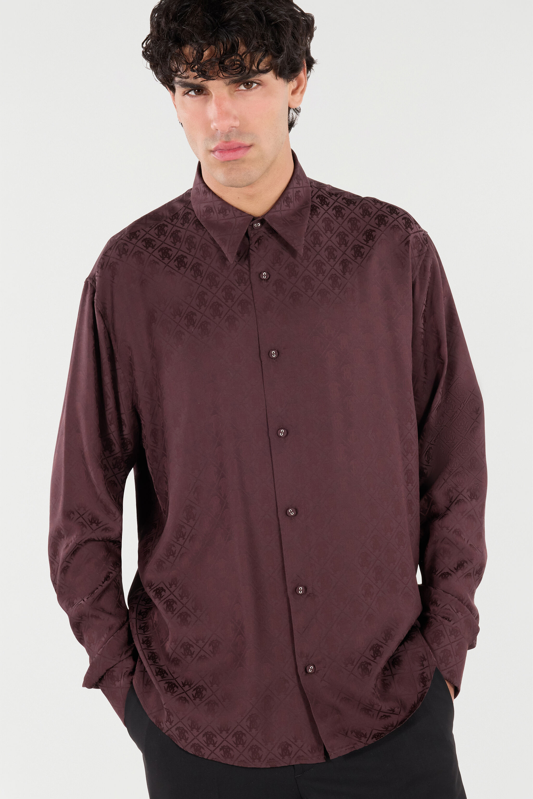 Silk-Blend Shirt With All-Over Monogram - 6