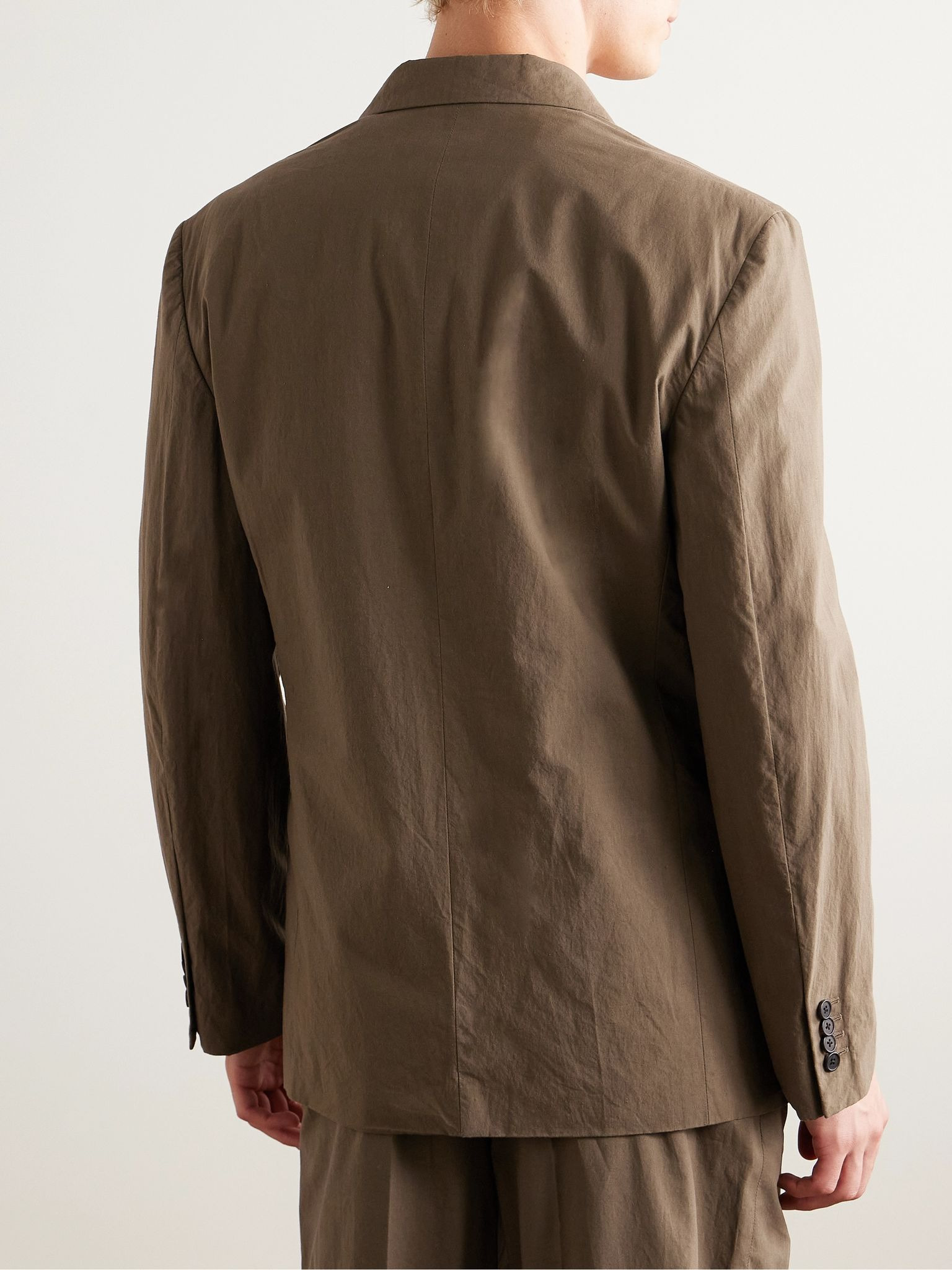 Ritchie Slim-Fit Unstructured Cotton Suit Jacket Brown - 3