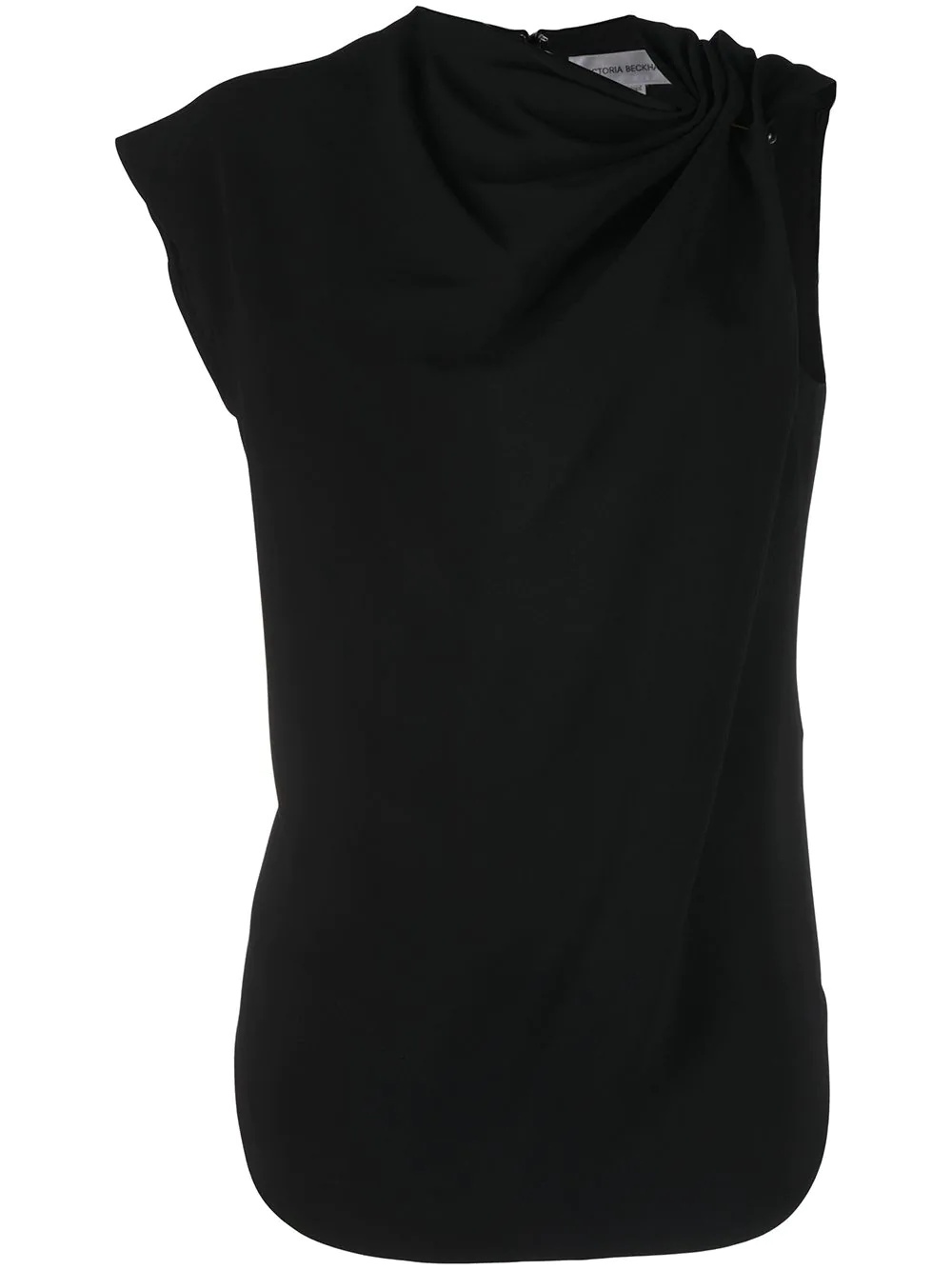 asymmetric cowl-neck top - 1