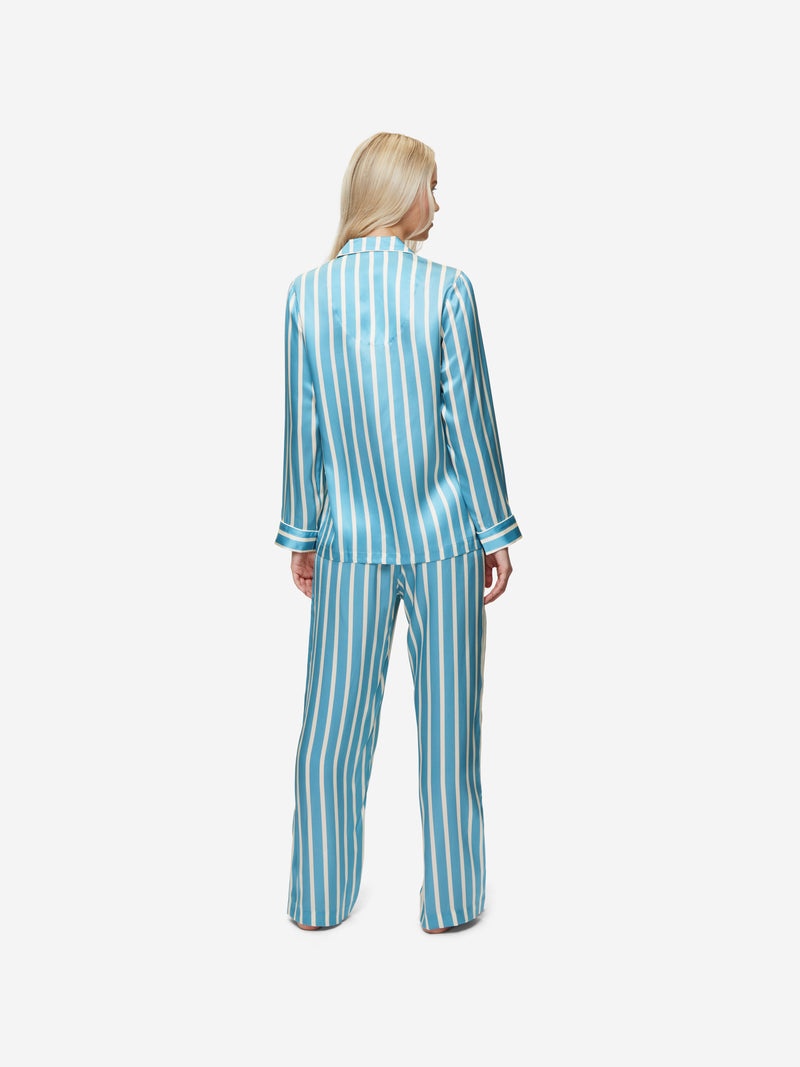 Women's Pyjamas Brindisi 88 Silk Satin Blue - 4