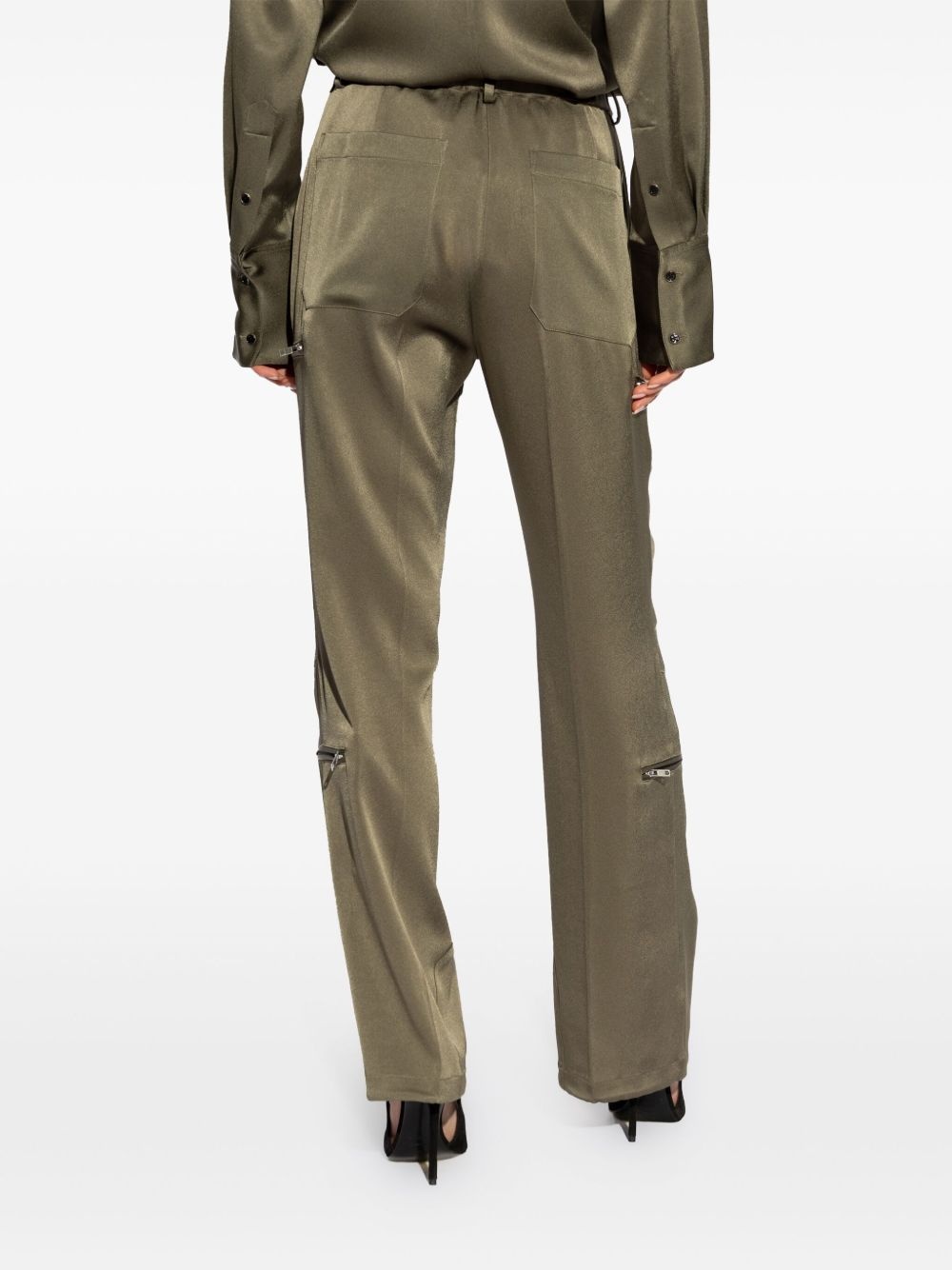 satin straight-leg trousers - 4
