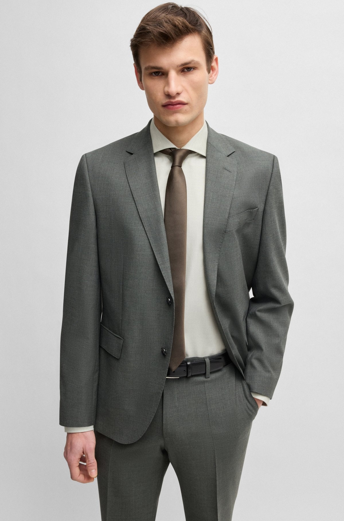 SLIM-FIT SHIRT IN A STRUCTURED COTTON BLEND - 6