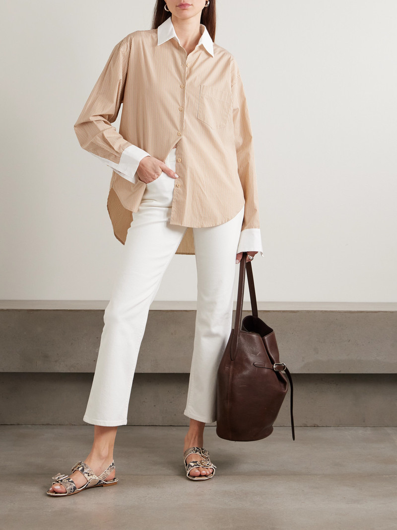JAMIE HALLER The Tipped Weekend Striped Supima Cotton-poplin Shirt outlook
