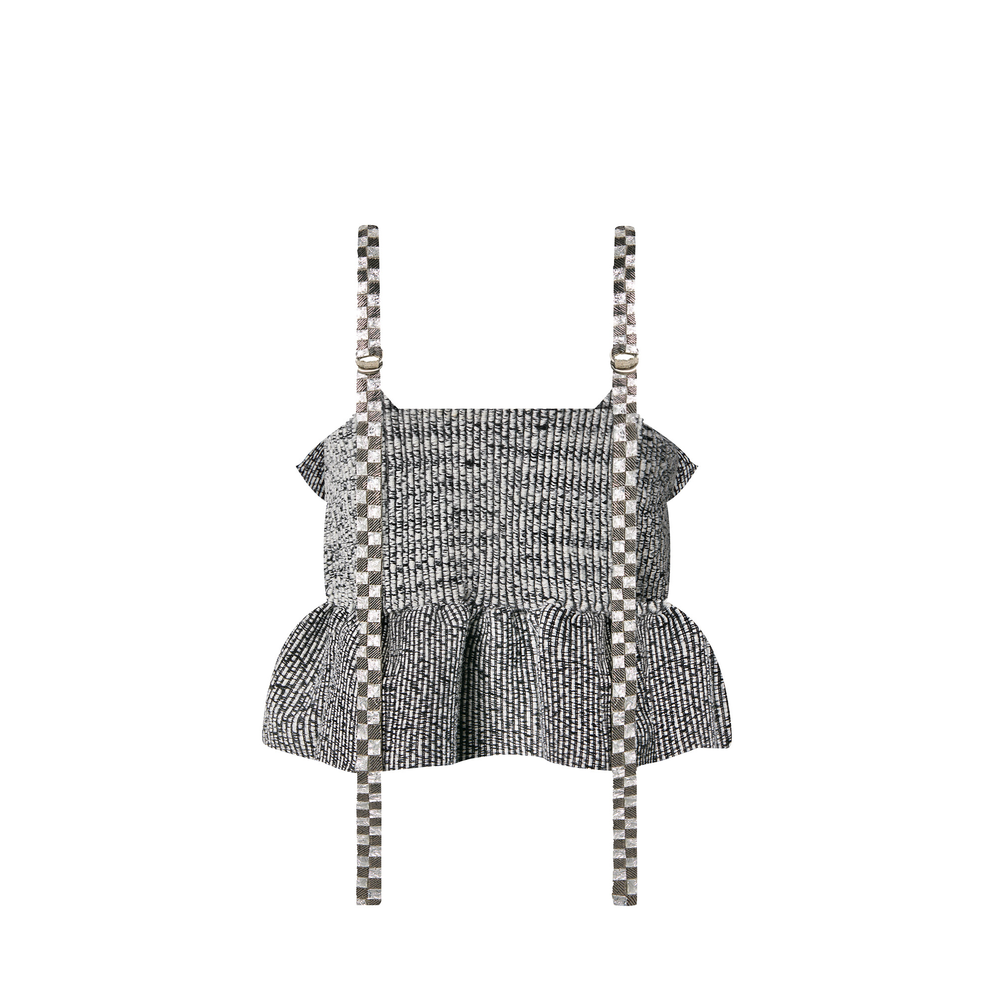 Checkerboard Strap Crop Top - 3