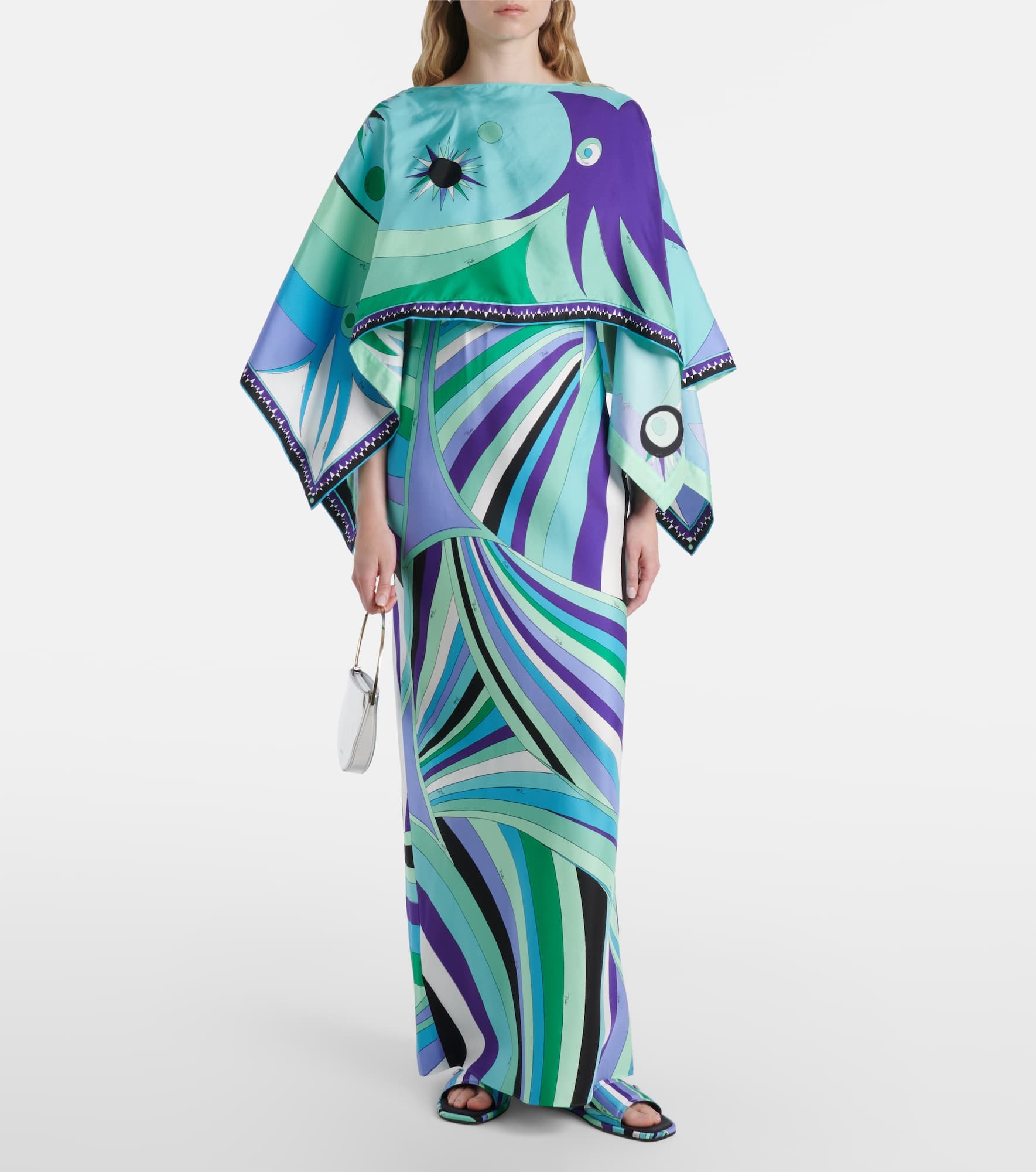 Iride caped silk maxi dress - 2