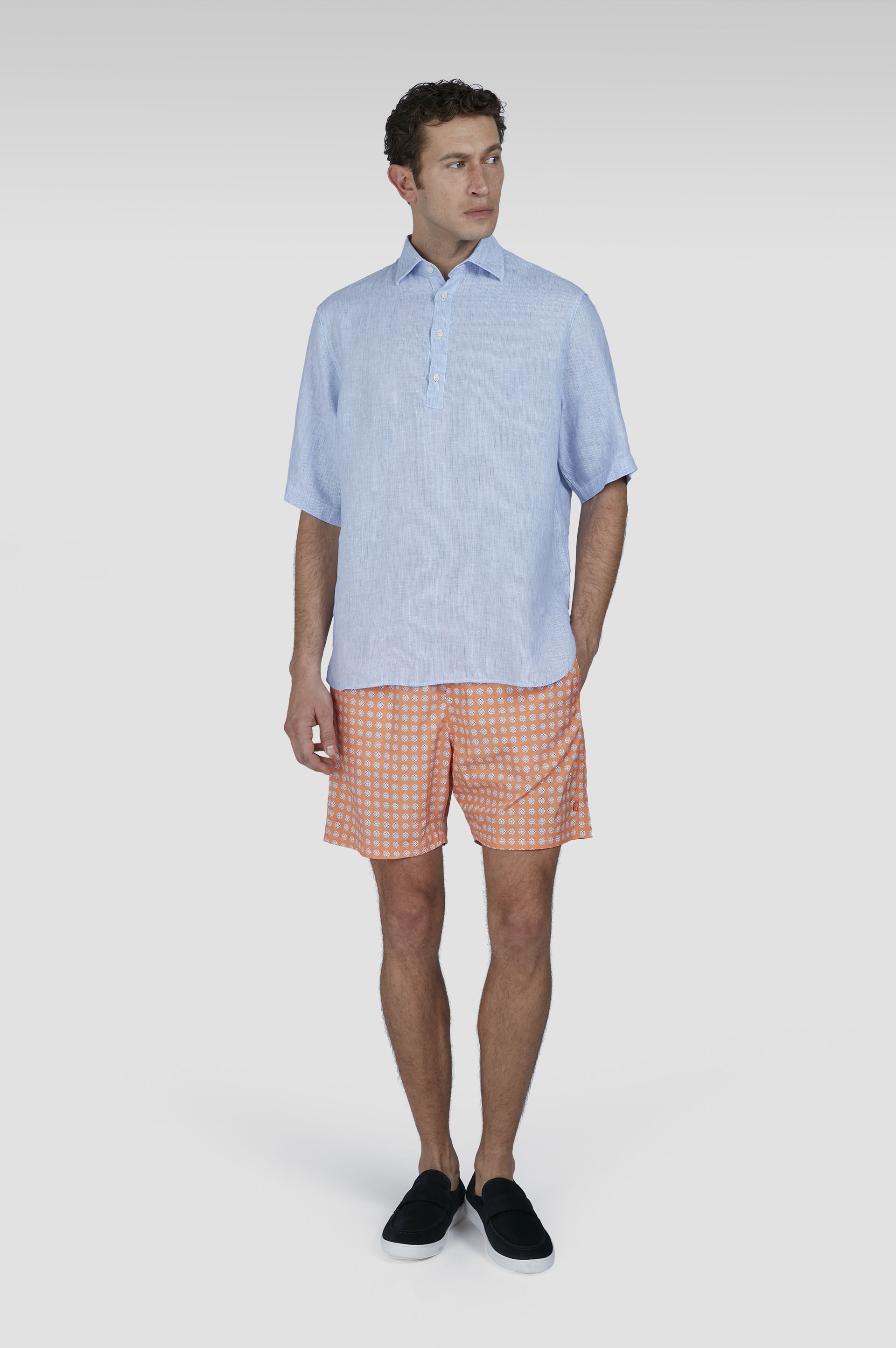 SWIM SHORTS WITH ALLOVER MICRO-PRINT - 2
