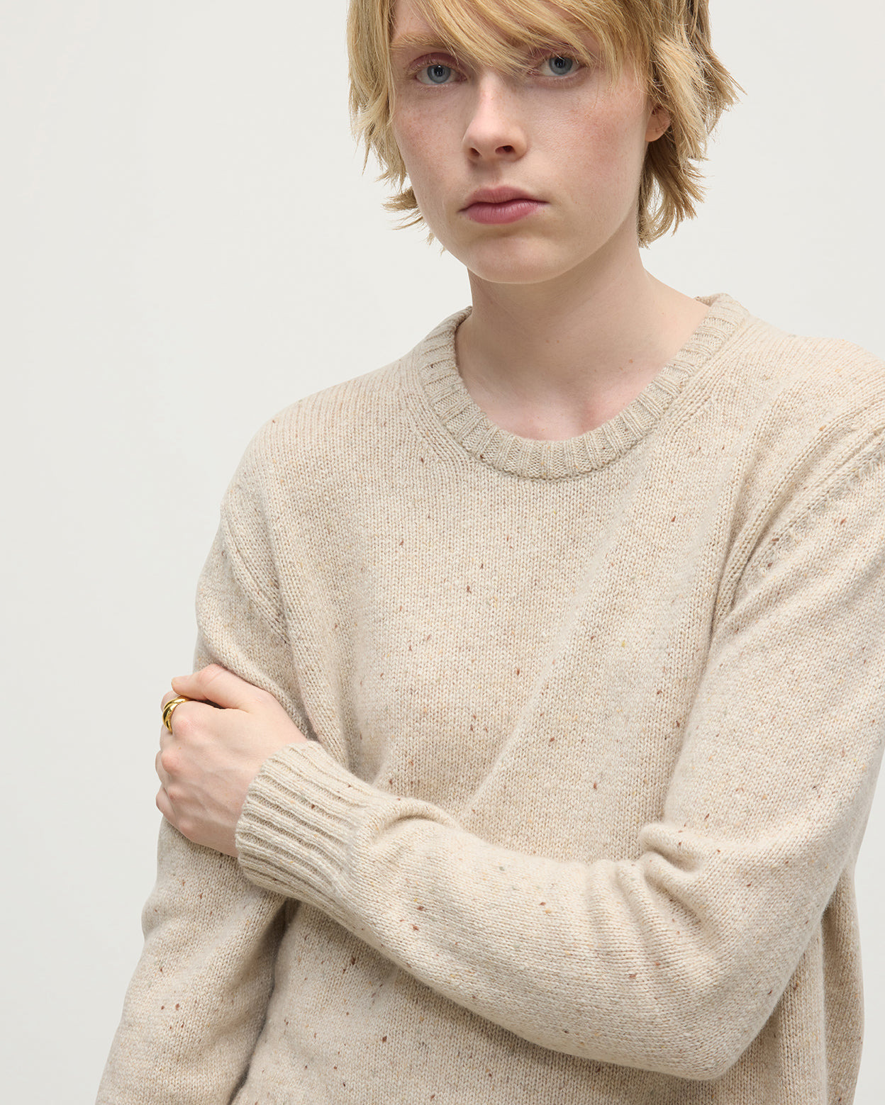 Donegal Cashmere Cream Jumper - 5