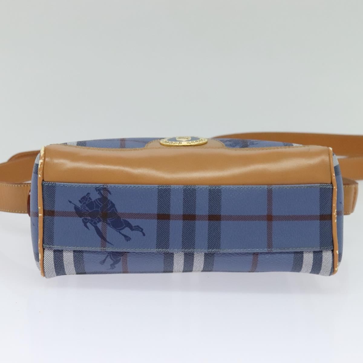 Burberry Nova Check Shoulder Bag Pvc Leather Blue - 9