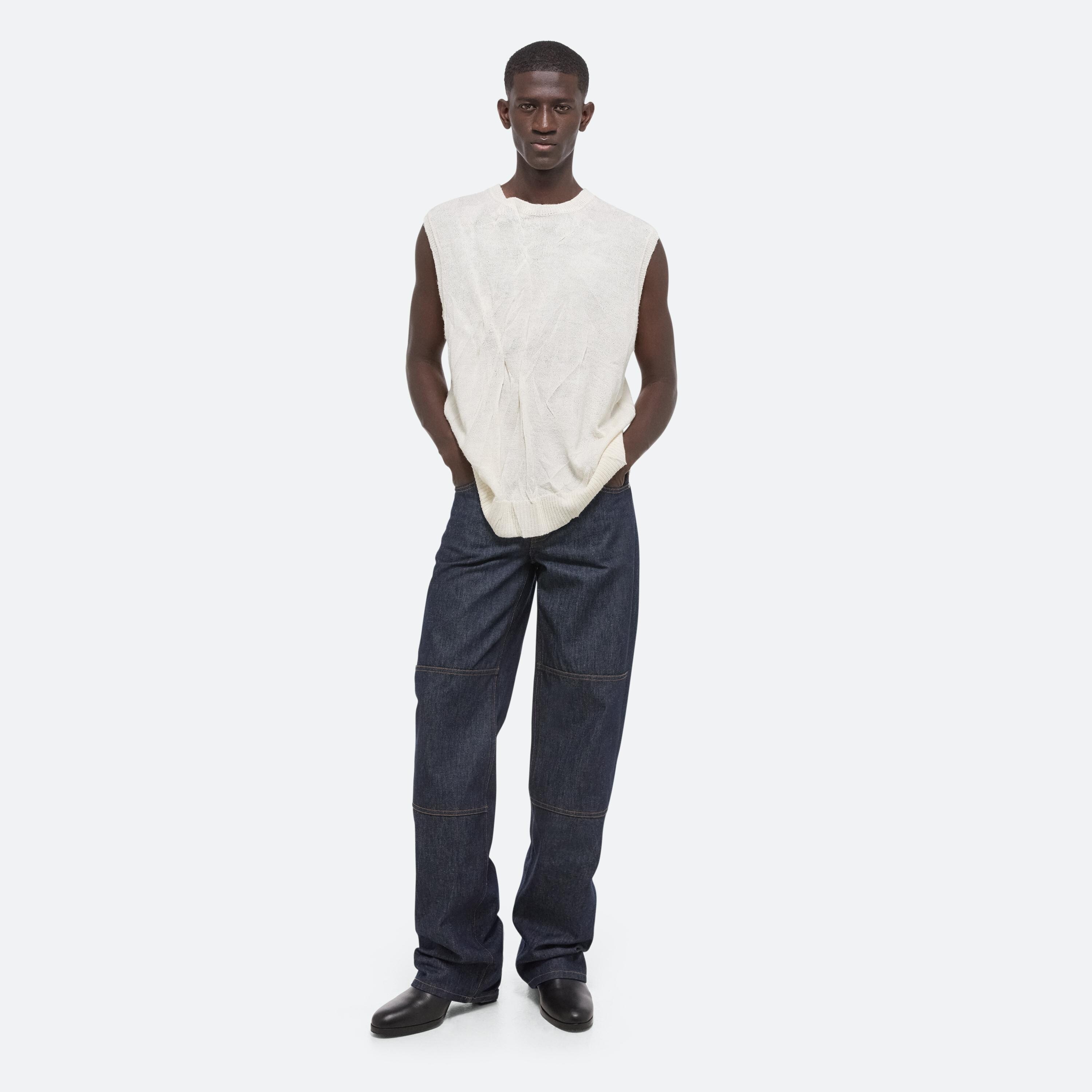 SLEEVELESS CRUSHED KNIT TOP - 2