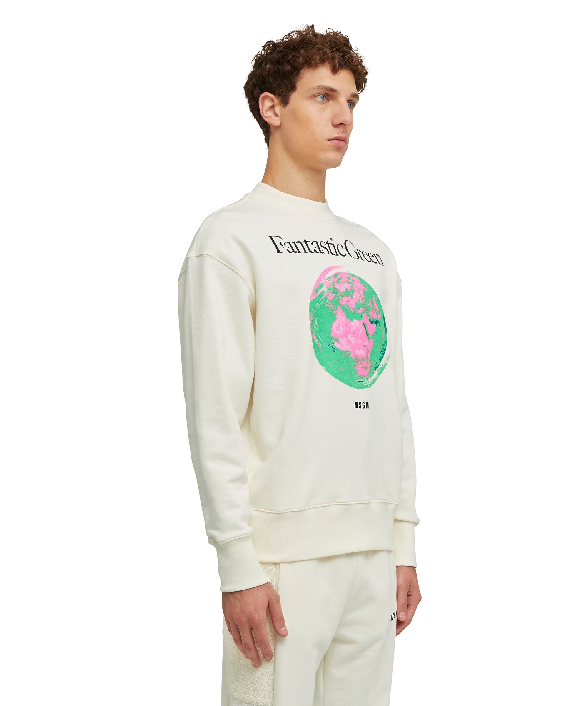 Organic cotton crewneck sweatshirt from the MSGM Fantastic Green Capsule - 9