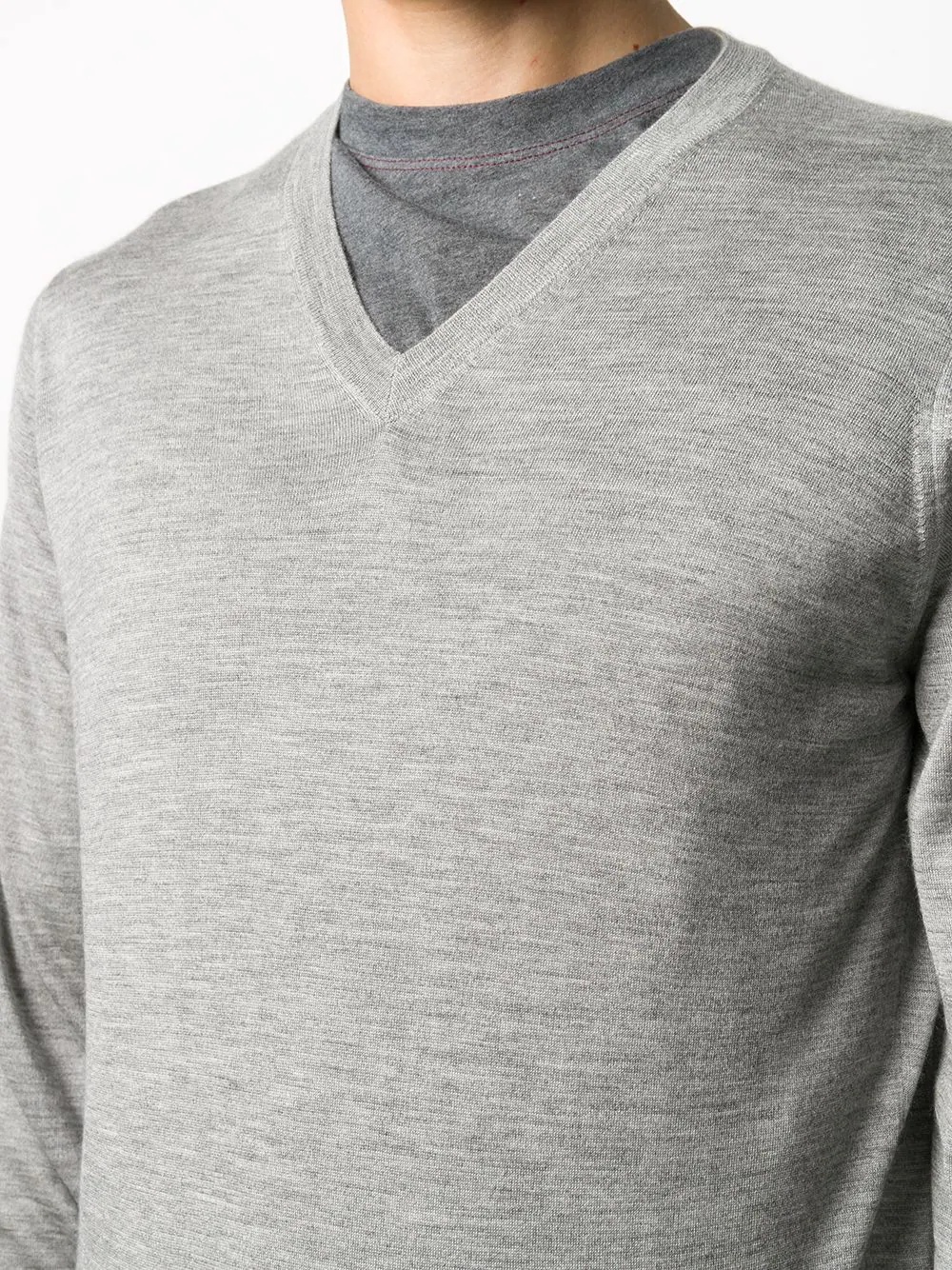 plain V-neck pullover - 5