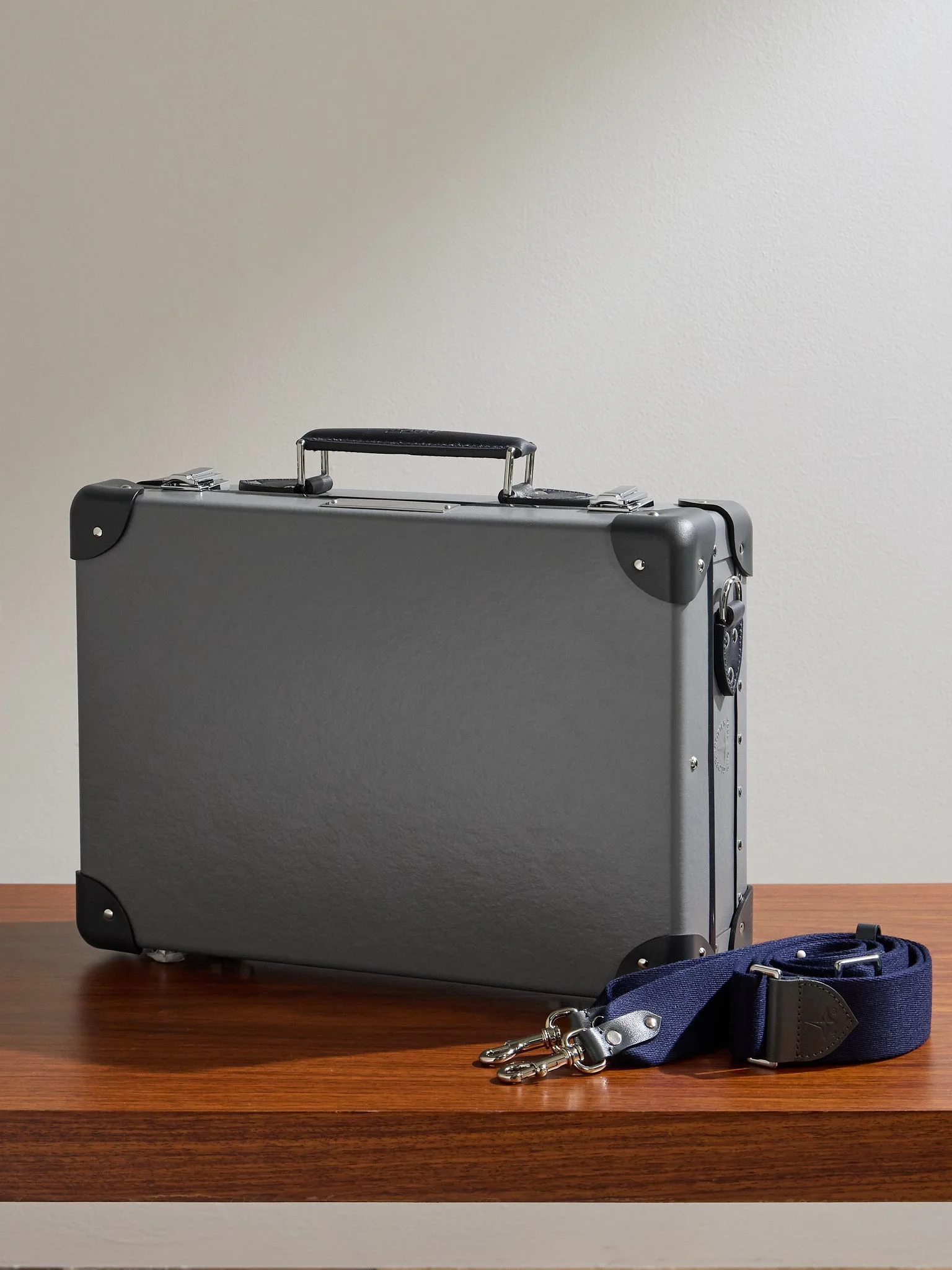 + 007 No Time To Die Leather-Trimmed Vulcanised Fibreboard Attaché Case Dark gray - 1
