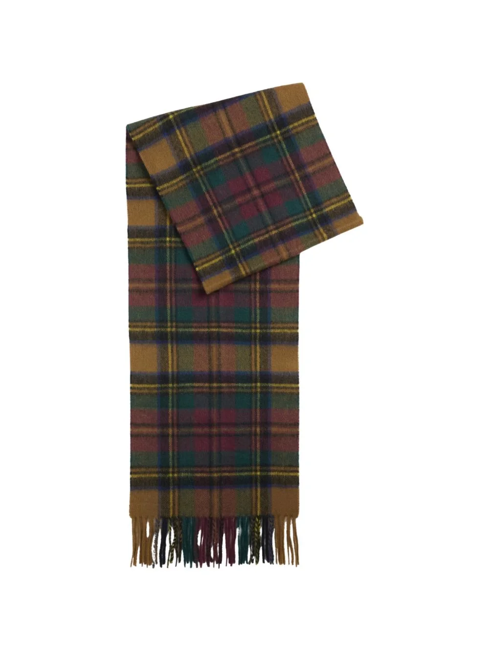 tartan-check fringed scarf - 1