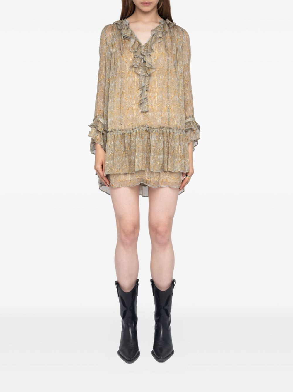 Ralice paisley ruffled mini dress - 2