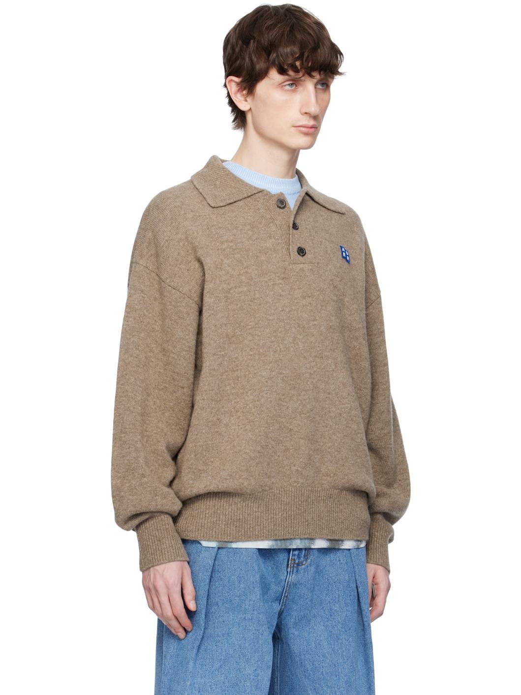 Beige Sig; TRS Tag Knit 02 Polo - 2