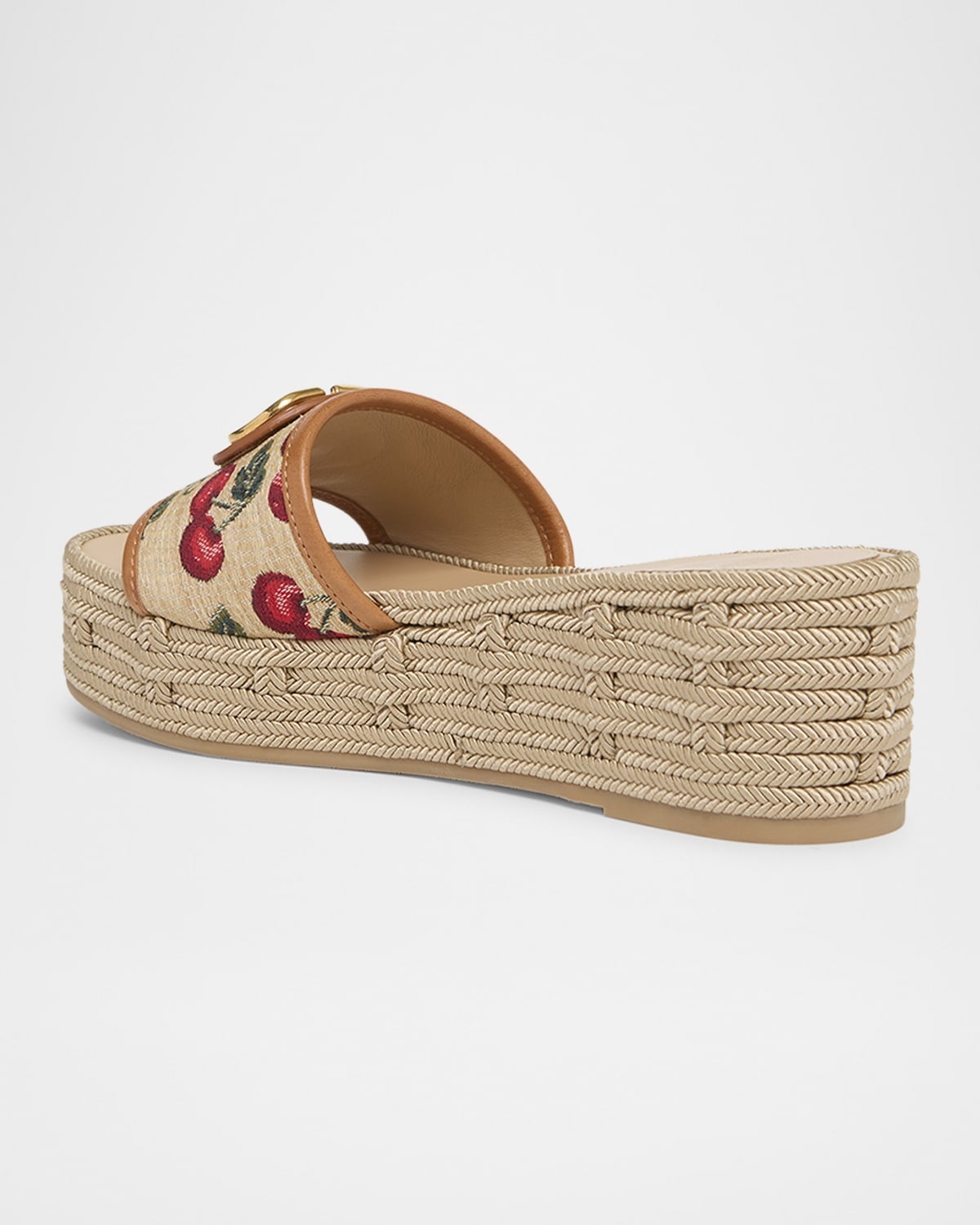 VLogo Medallion Cherry Platform Espadrilles - 2