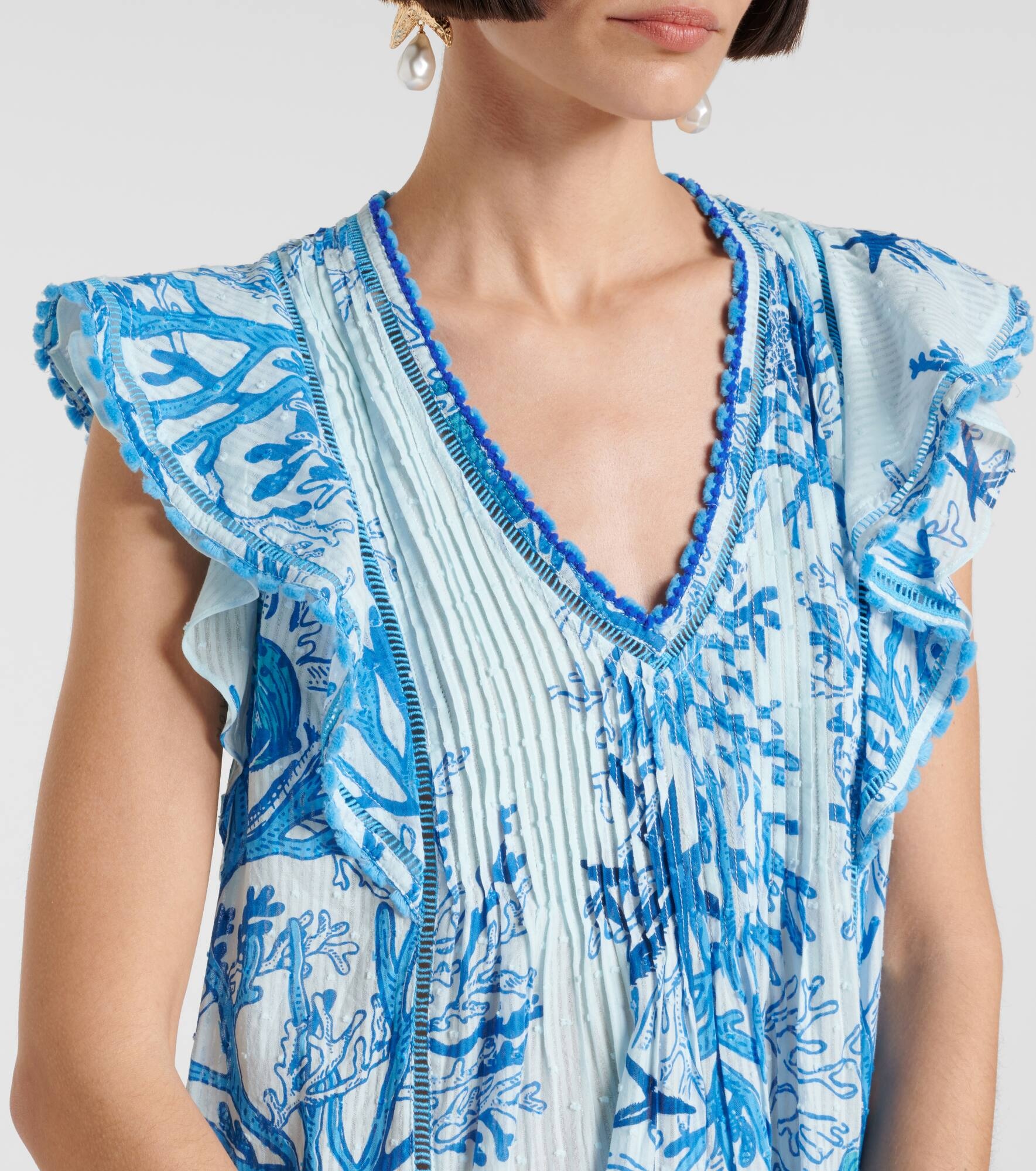 Camelia printed cotton minidress - 5