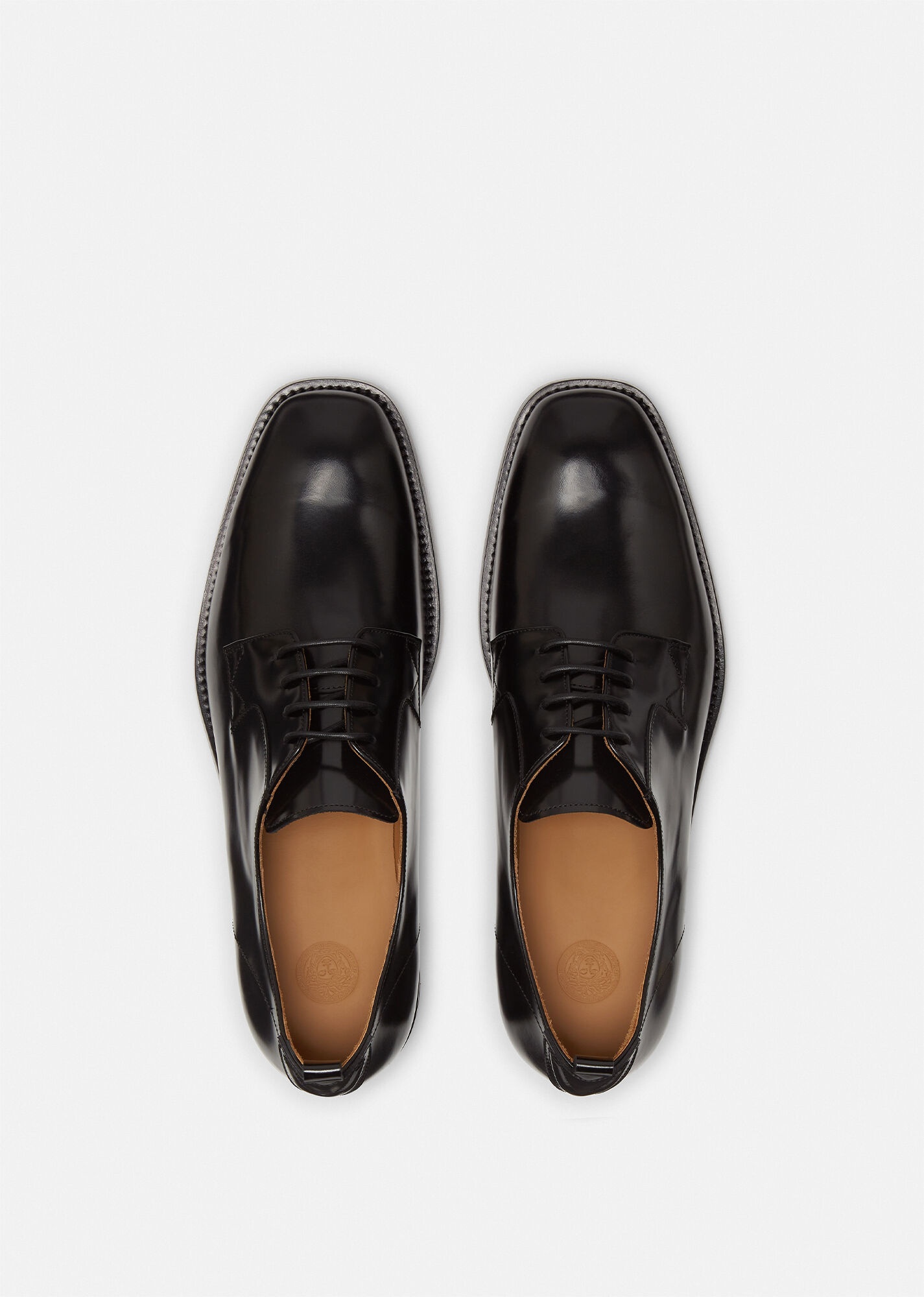 V Leather Lace-Up Shoes - 5