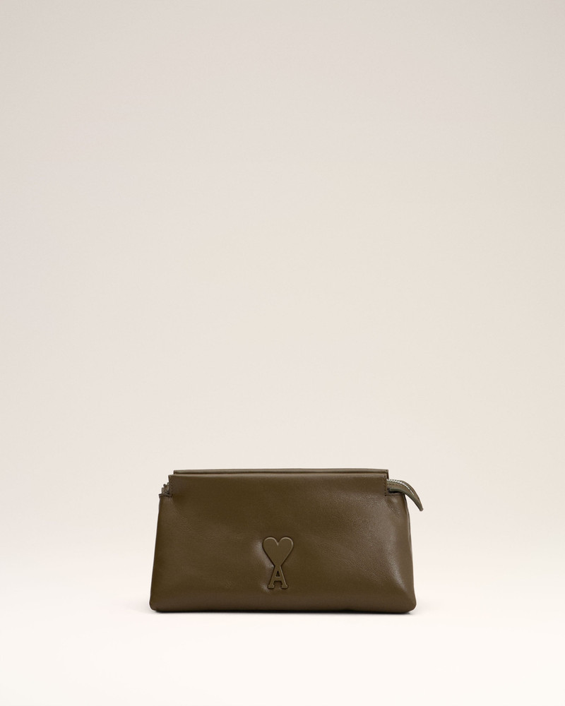 KHAKI LEATHER VOULEZ-VOUS POUCH 1