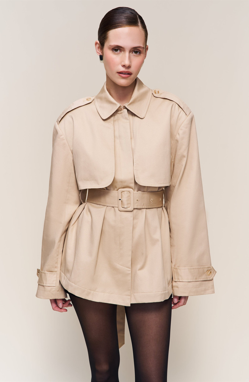 Guizio Thea Trench Coat in Soft Taupe 6