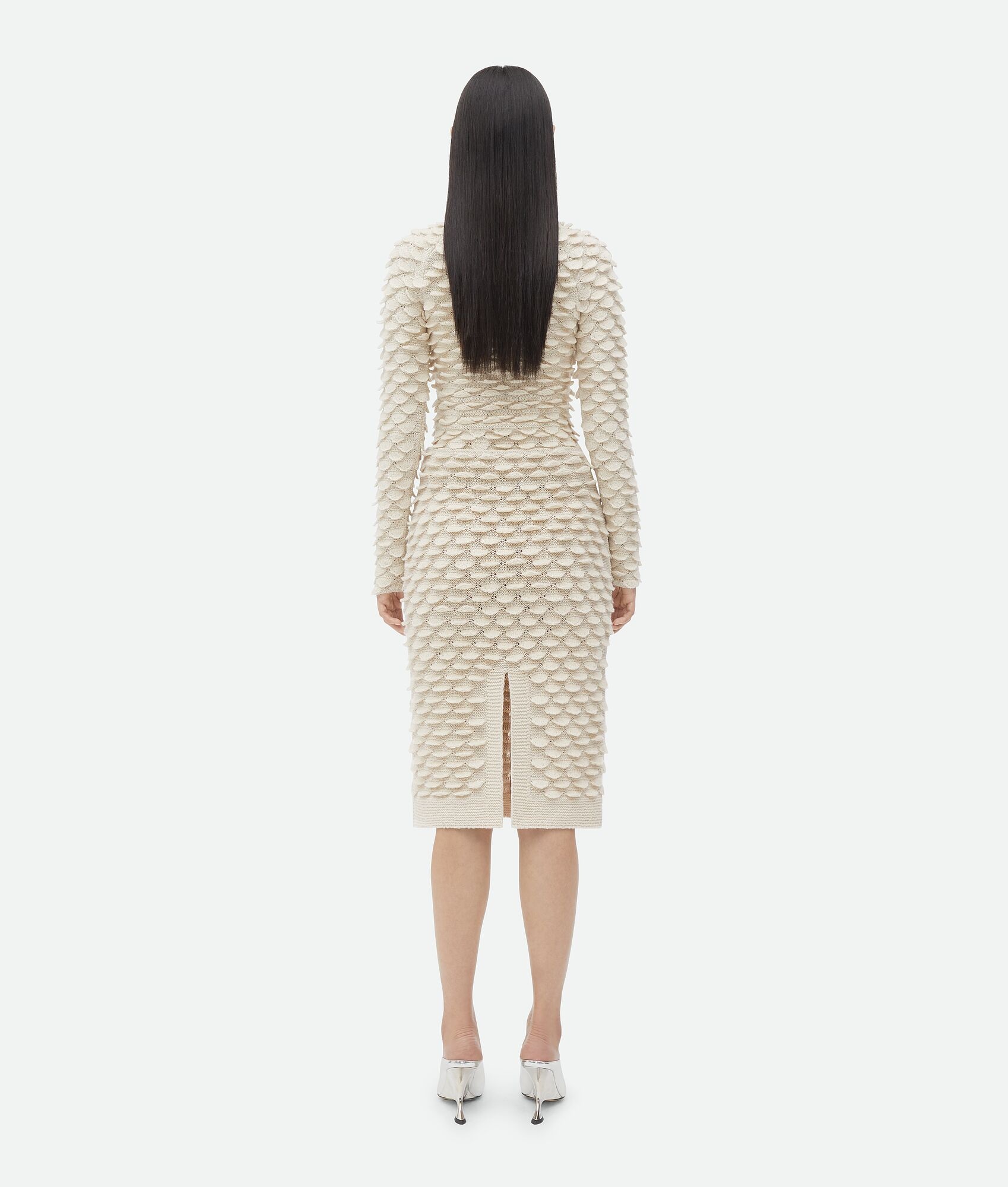 Fish Scale Wool Midi Skirt - 3