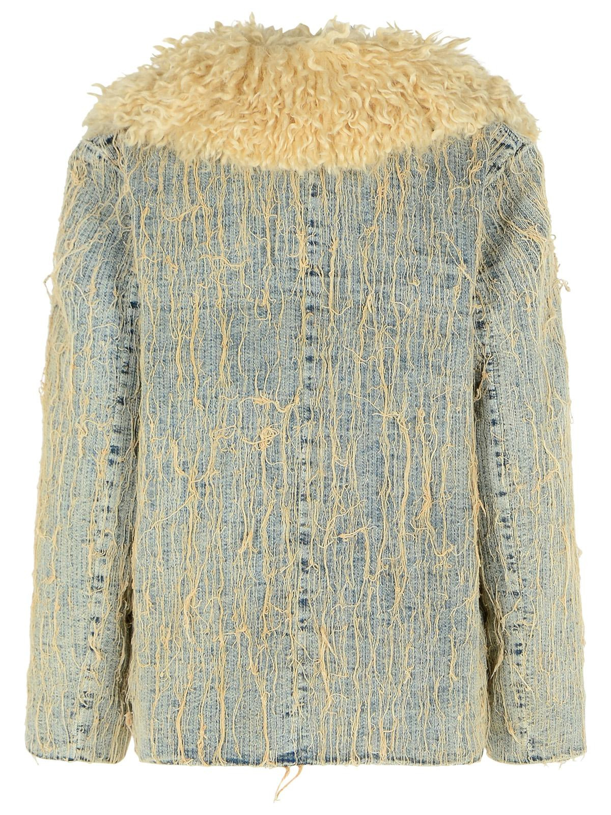Diesel Light Blue Cotton Blend Jacket Women - 3