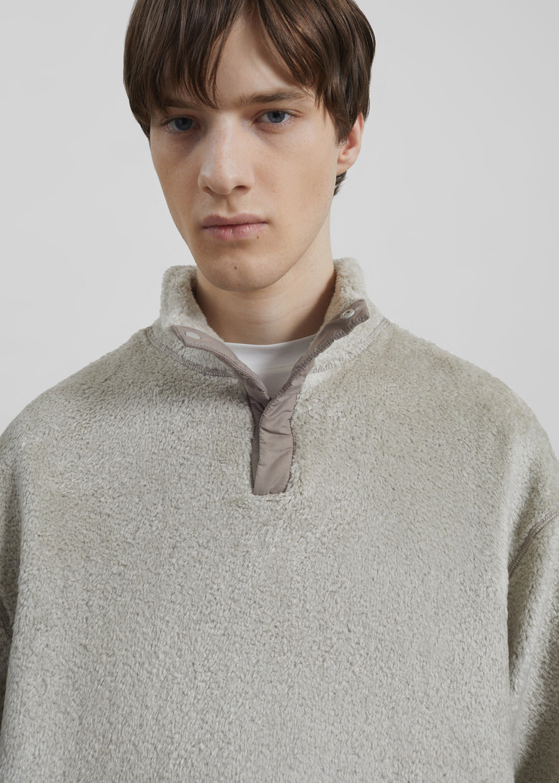 Amomento Fluffy Oversized Half Neck Pullover - Grey 6