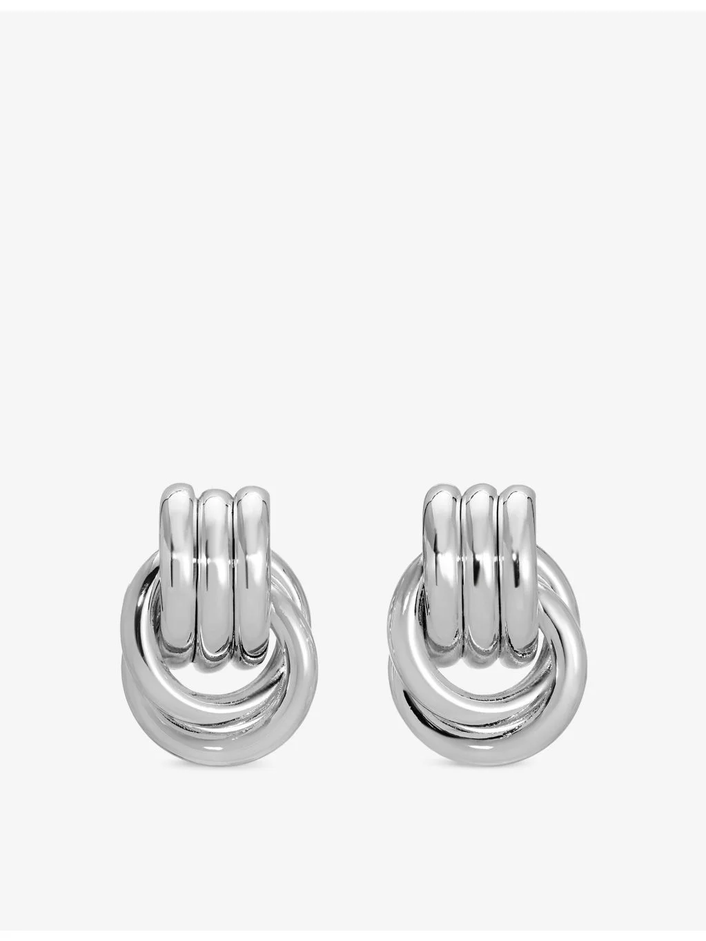 Baby Knot Silver-Plated Brass Earrings - 1