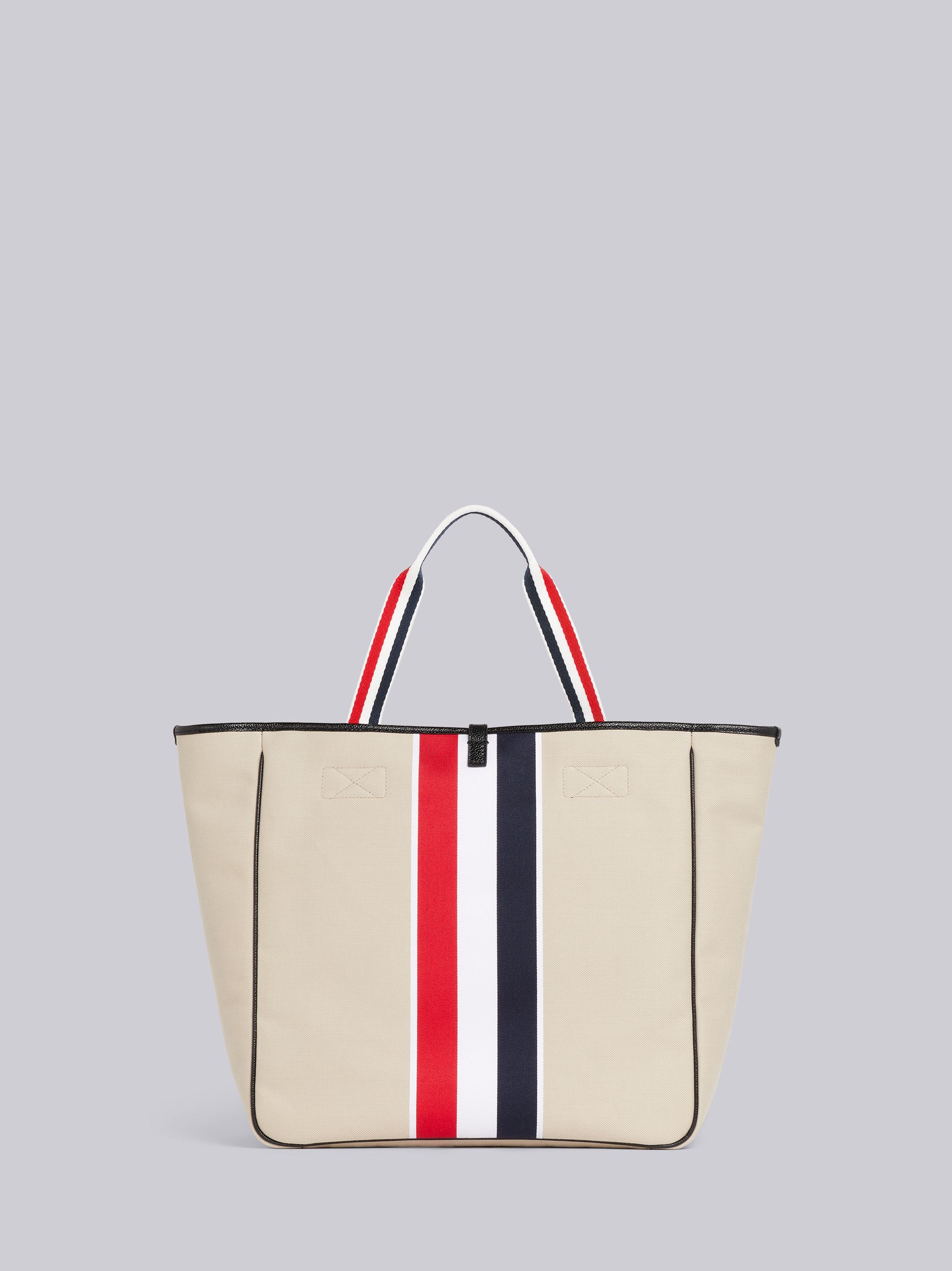 Khaki Canvas Jacquard Stripe Hunting Tote - 4