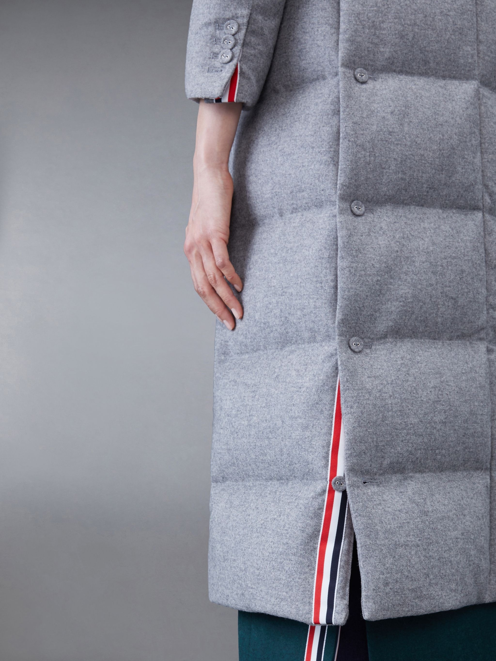 Flannel Down Wide Lapel Overcoat - 6