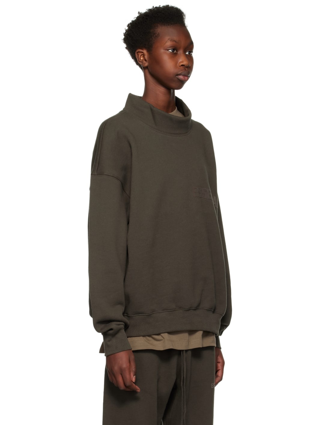 Gray Mock Neck Sweatshirt - 2