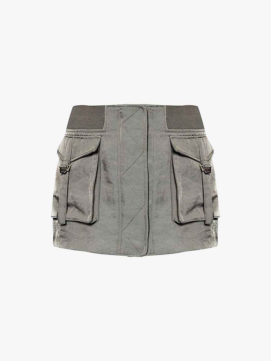 Aviator flap-pocket shell mini skirt - 1