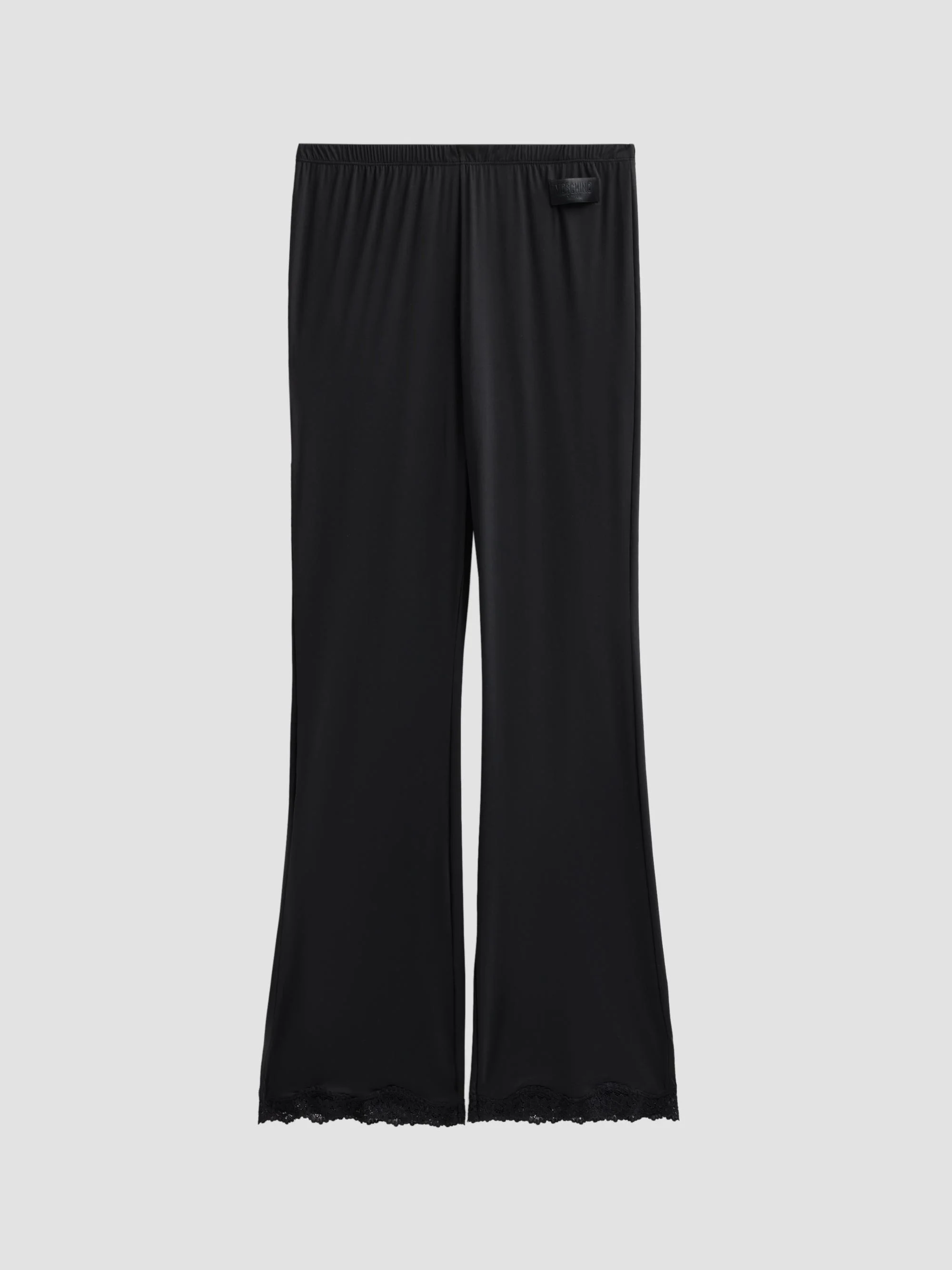 Women's Lace-Trim Microfiber Pajama Pants - Black - 1