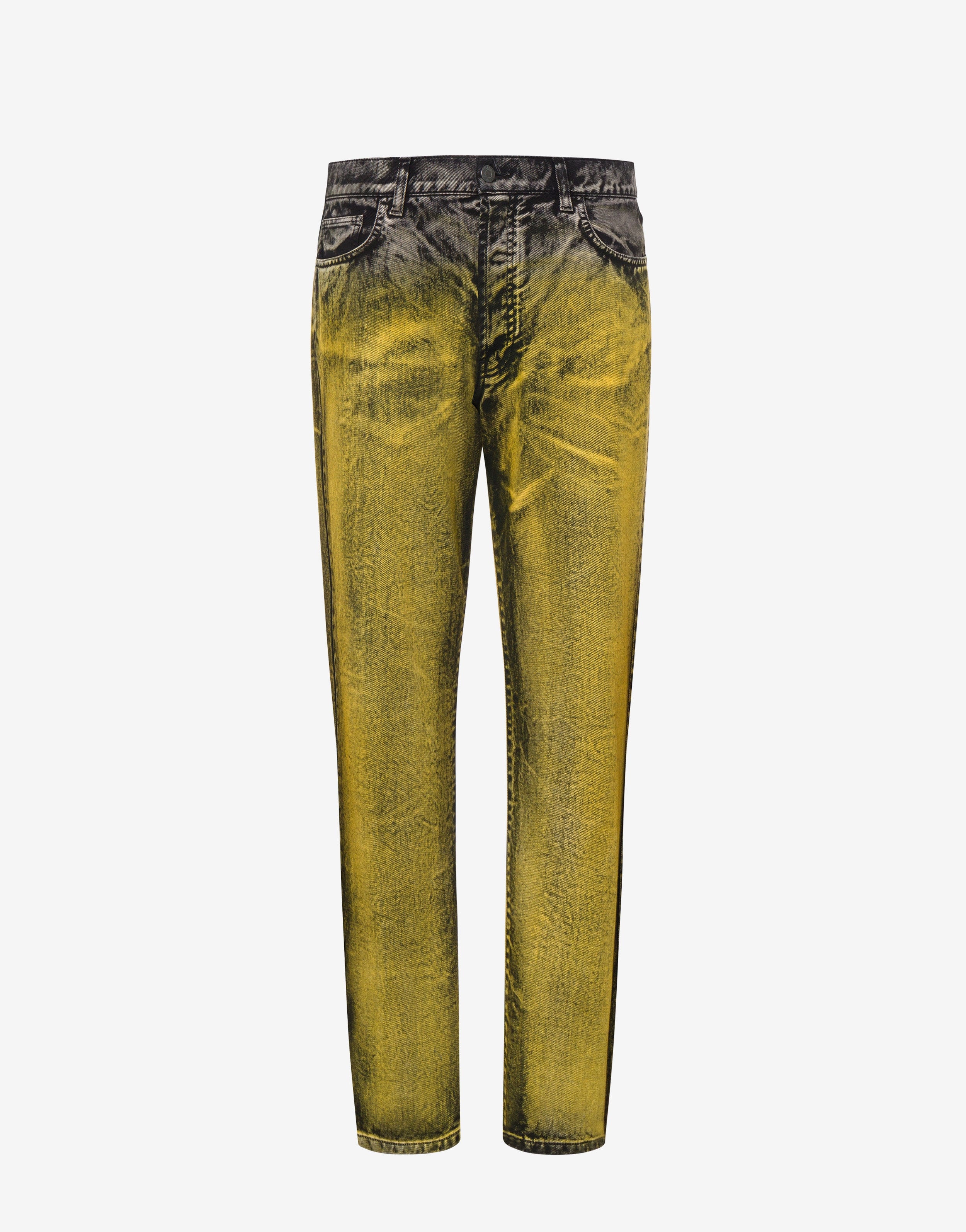 GARMENT-DYED COTTON BULL DENIM TROUSERS - 1