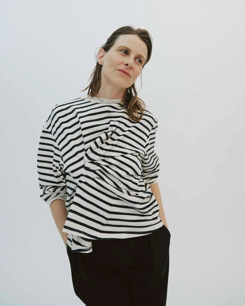 A.W.A.K.E. MODE LONG SLEEVE KNOTTED JERSEY TOP outlook