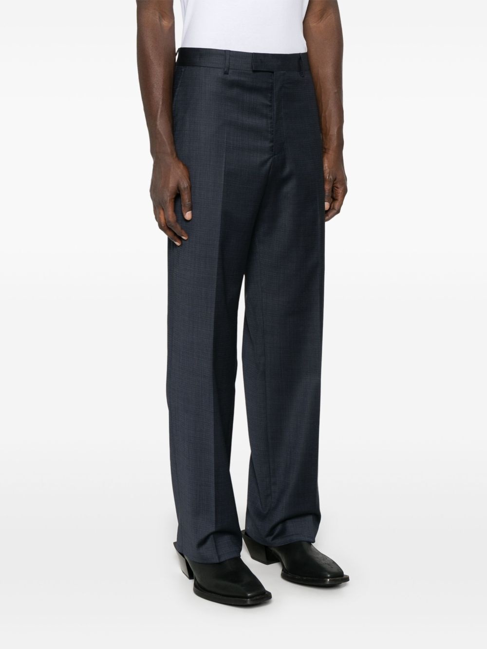 mélange-effect trousers - 3