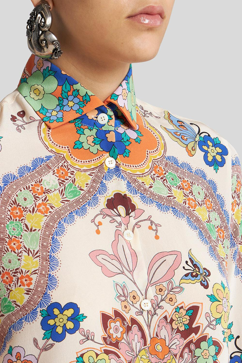Printed Blouse - White - 2