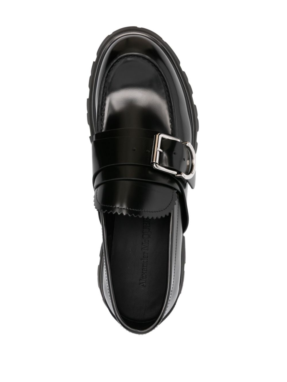 buckle-detail leather loafers - 4