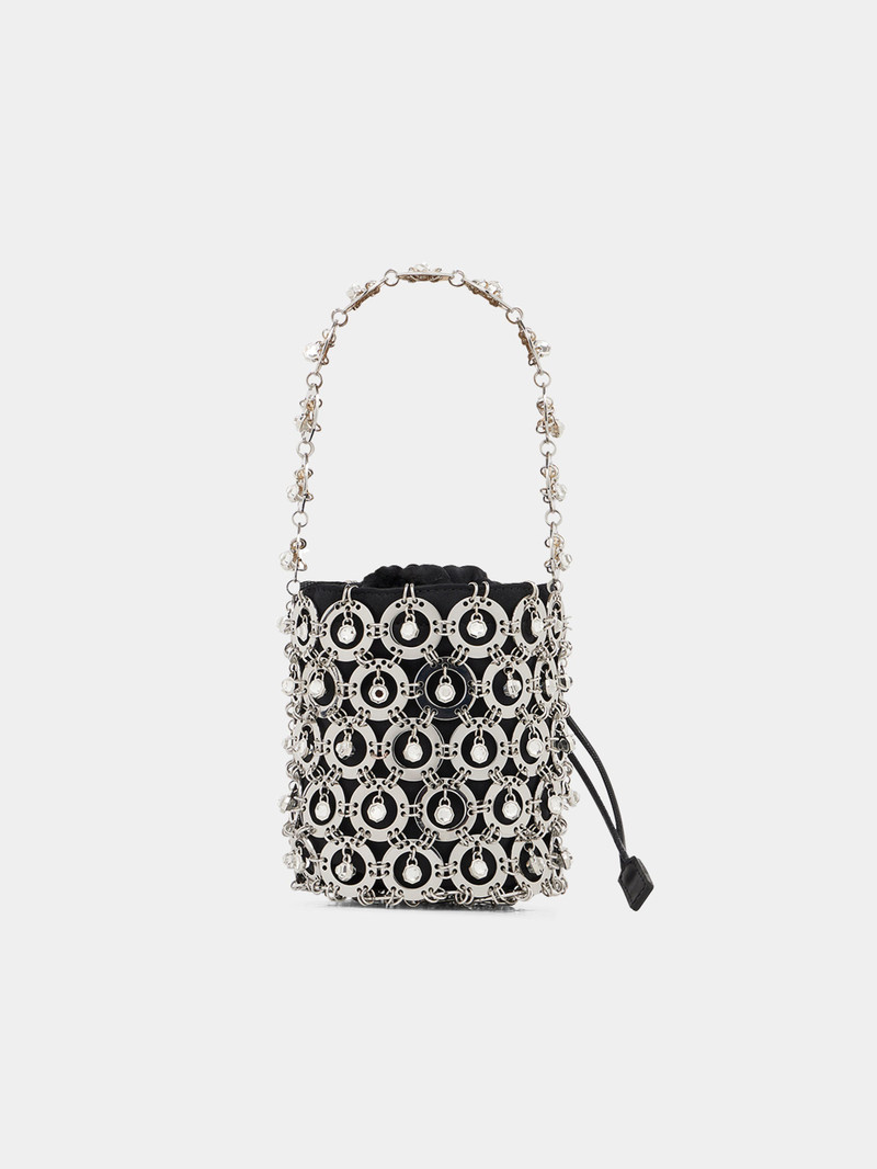 rabanne SMALL SILVER BUCKET BAG WITH BEADS outlook