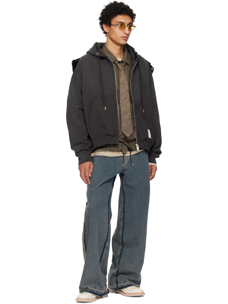 Maison MIHARAYASUHIRO Black Pullover Combined Hoodie outlook