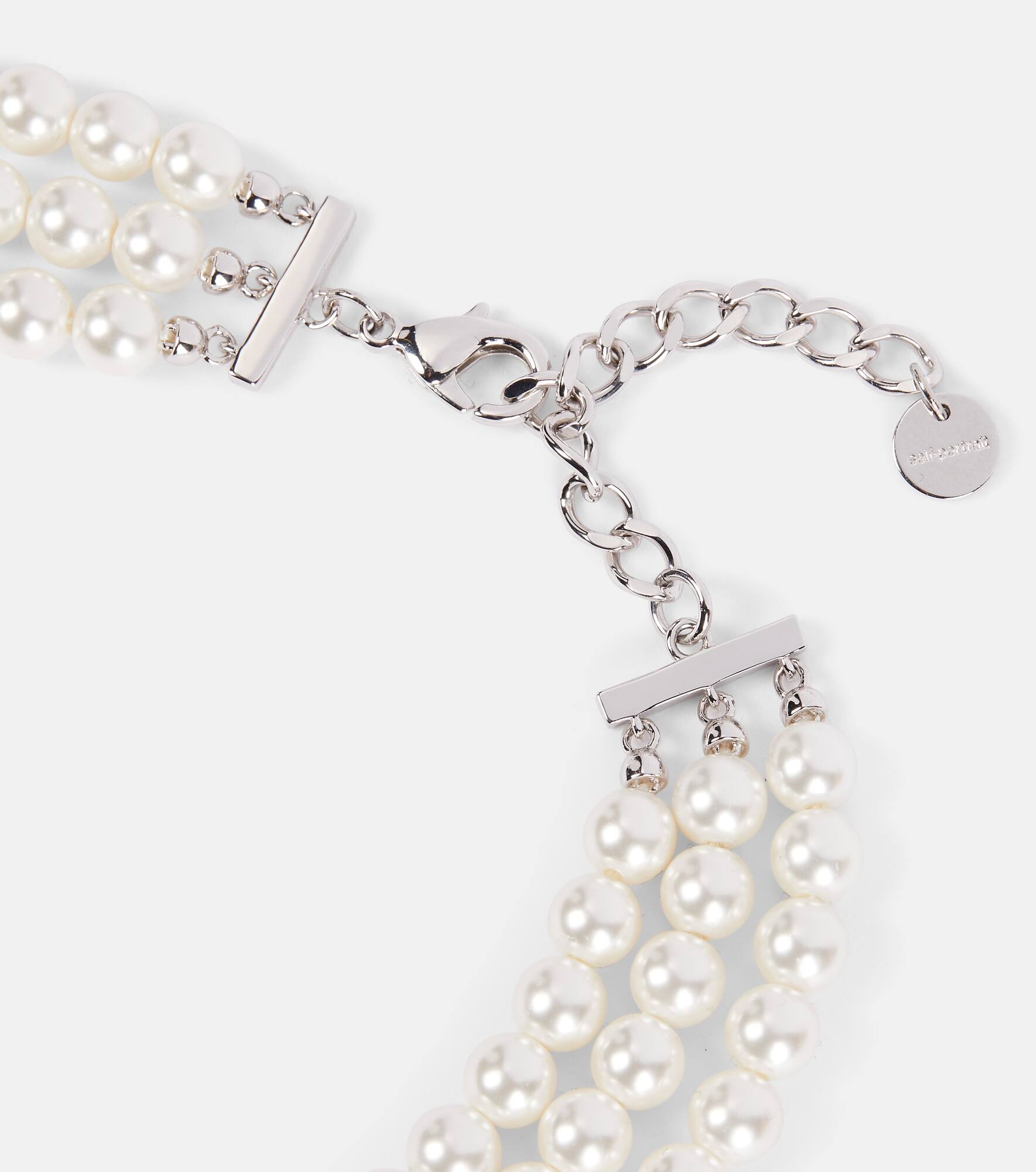Embellished bow-detail faux pearl choker - 2