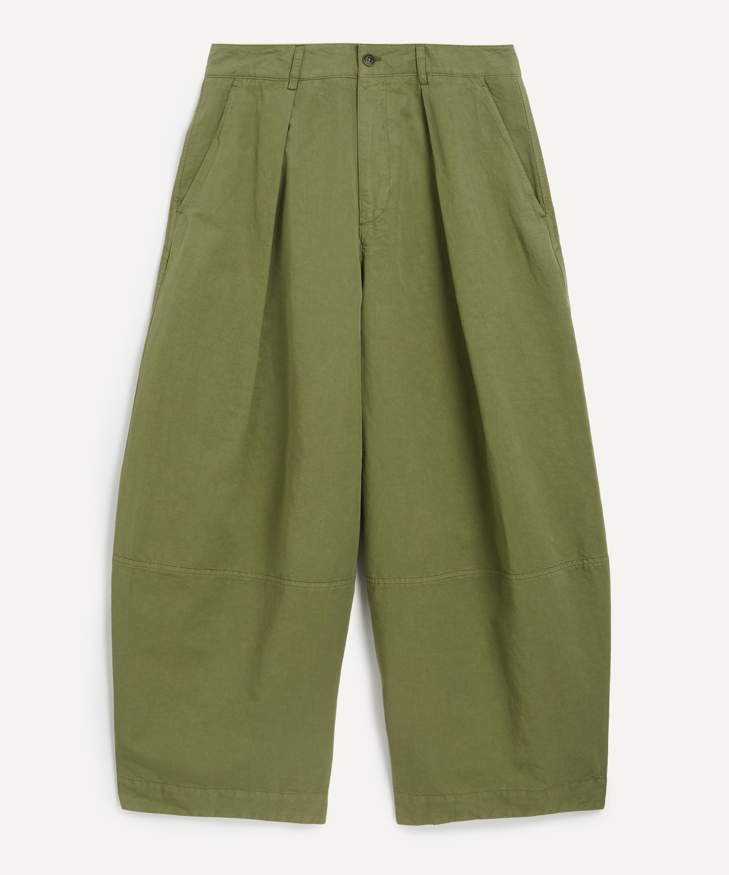 Green Deadbeat Cotton-Linen Trousers - 1