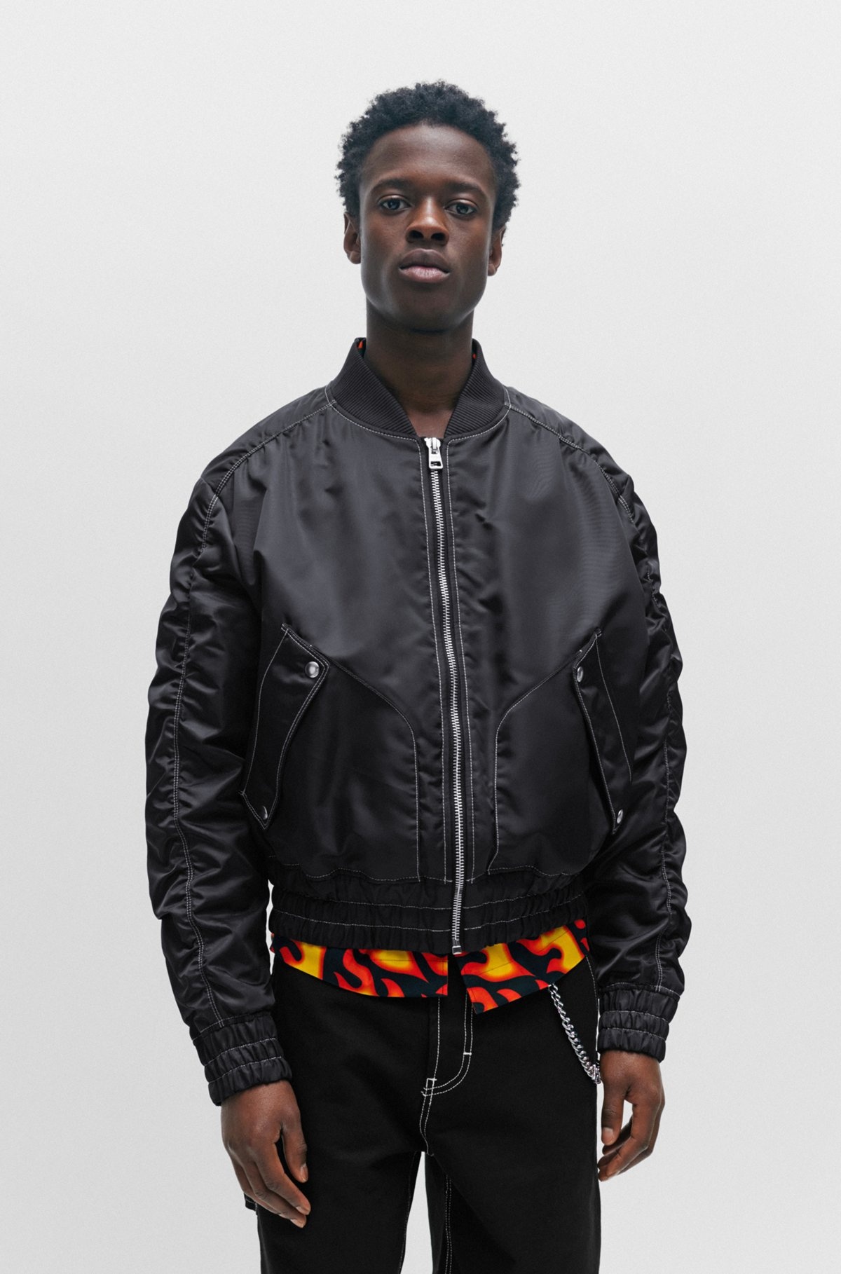 WATER-REPELLENT PADDED BOMBER JACKET WITH LOGO PRINT - 2