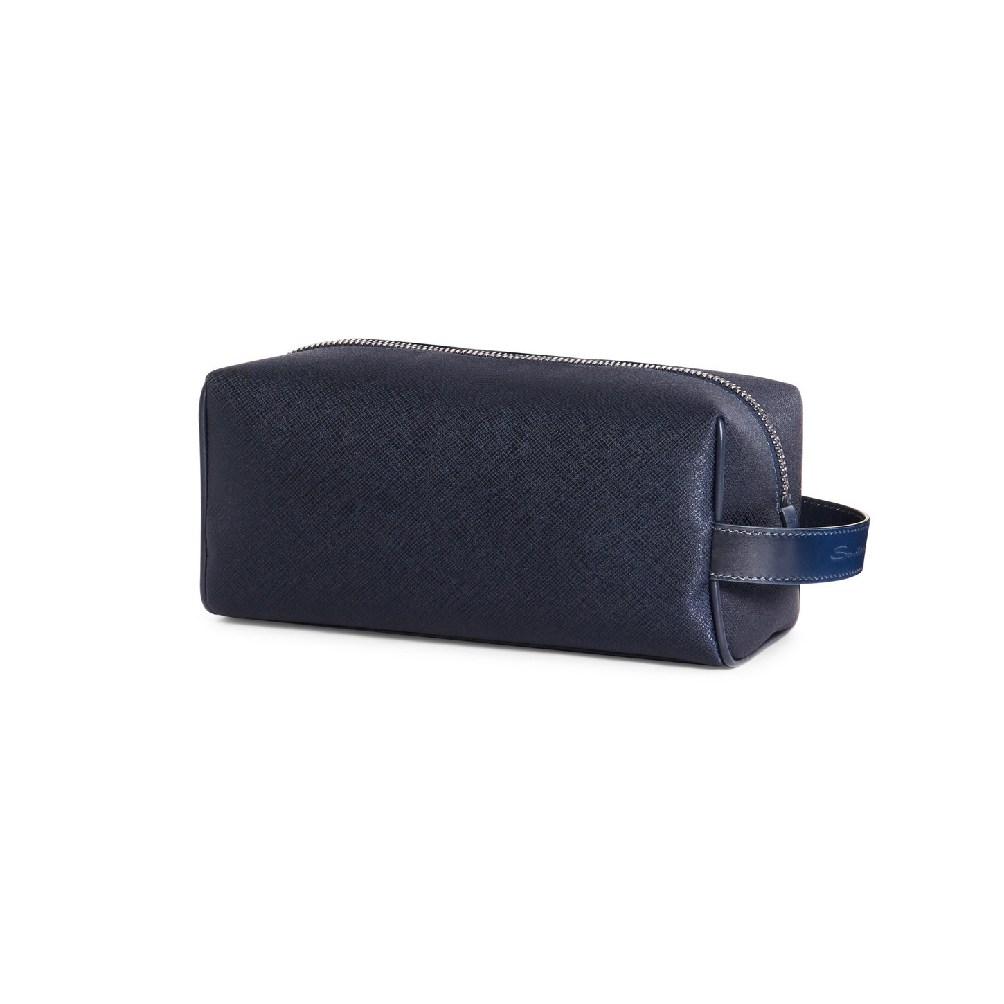 Blue leather and nylon pouch - 2