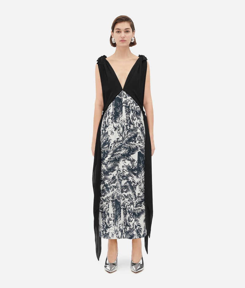 Printed Silk Long Dress - 1